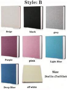 亚麻相册自粘剪贴簿，可制作 2x3、4x6、5x7、8x10、10x12 英寸照片，简约亚麻自粘覆膜 DIY 相册复古家庭大容量，记忆存储相册，大方高级，DIY 相册，生日礼物，送给妈妈，婚礼照片，家庭旅行照片存储相册，返校季返校回忆相册