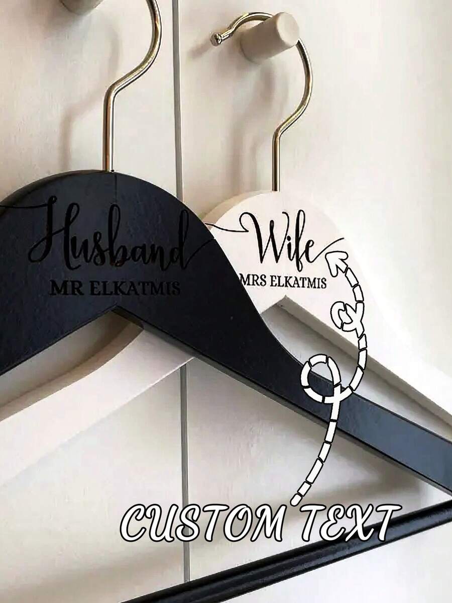 Wieszak na suknię ślubną na zamówienie. Spersonalizowany wieszak ślubny. Spersonalizowany wieszak ślubny. Wygrawerowane imię i data. Prezent na wieczór panieński.