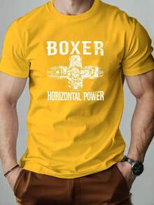 [Box-Print-Shirt] Herren-Shirt Casual Sommer, Baumwolle Rundhals Kurzarm mit einzigartigem Box-Print Design, Regular Fit für Erwachsene, Sportbekleidung| Hemd mit geometrischem Druck| Baumwoll--Shirt - Schwarz - Übersicht 10