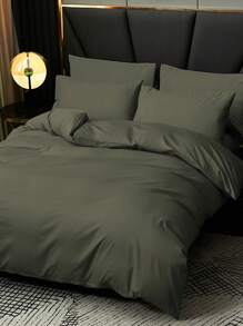 2/3pcs Duvet Cover Set, Bedding, Solid Color Bedding Set, Cozy Room Decoration, Soft And Anti-Pilling Bedding, Comfortable And Breathable Bed Set, Dustproof Duvet Cover Set, 1pc Duvet Cover With 1/2pcs Pillowcases (Without Filler), For Single, Twin, Full, King, Queen Bed Sizes, Suitable For Bedroom, Guest Room, Dormitory, All Seasons, Machine Washable,Fall Decor,Autumn Decor,Room Decor