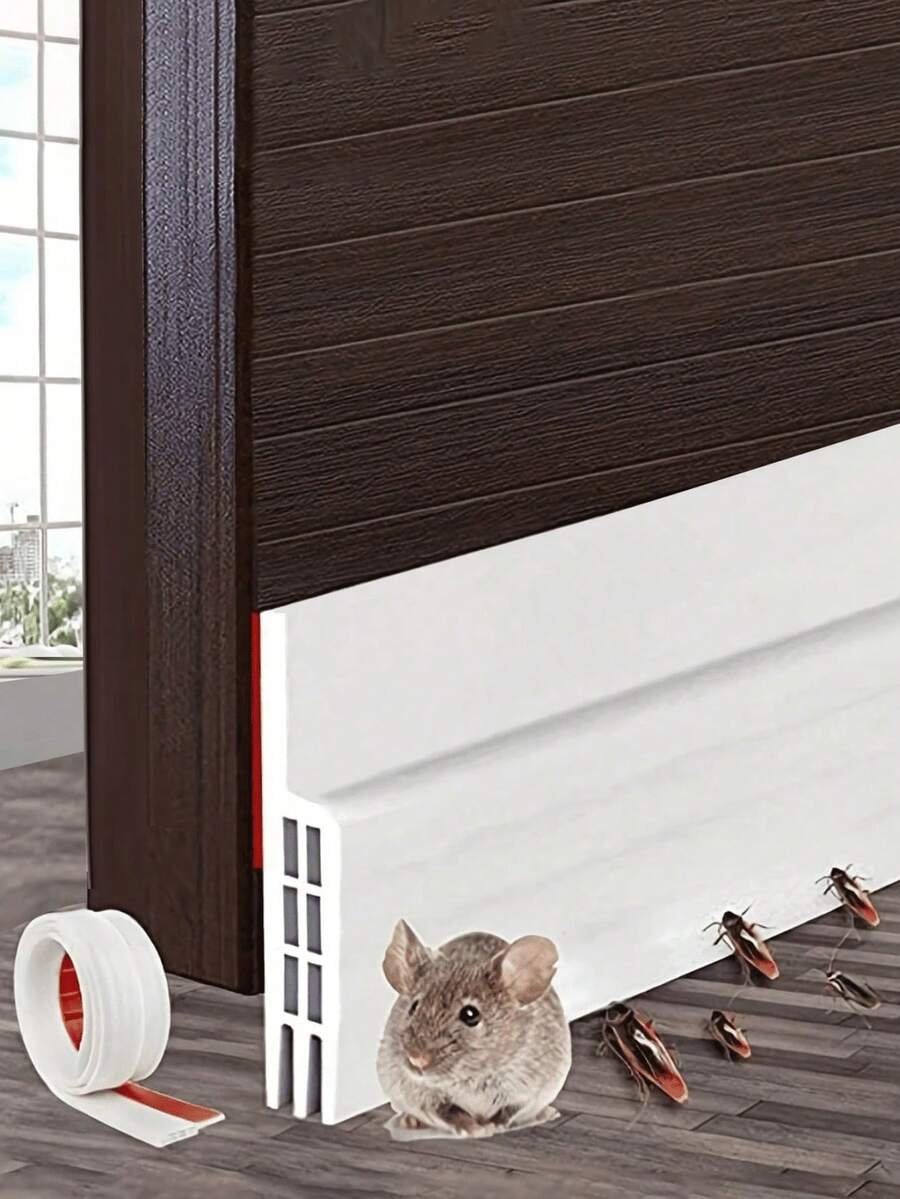 Indoor/Outdoor Door Draft Stopper Seal Strip, Under Door Windproof Insulation, Soundproof Bottom Door Sweep For Home & Bedroom Decor - Multicolor - View 1