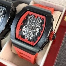 ONOLA 品牌 3827 新款时尚酒桶形手表男士手表夜光表盘硅胶表带石英手表 - 均碼 - 查看 10