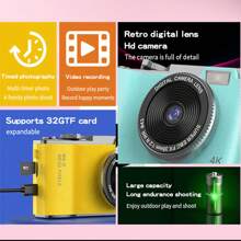Auto Focus 64MP 4K Face Detection 2.4-Inch Display Screen 16X Zoom Rechargeable Battery Pocket Cinema Digital Compact Video Cameras Send Stickers * 2