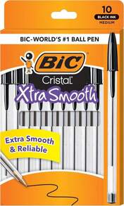 BIC Cristal Xtra Smooth Ballpoint Pen, Medium Point (10mm), Black, For Everyday Writing Activities, 10-Count - 顏色B - 查看 2
