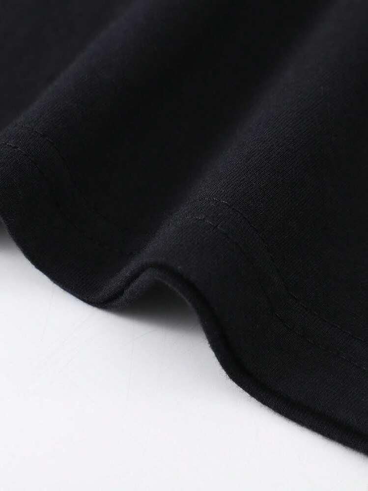 Me dijeron que revisara mi actitud, camiseta de letras para hombres, cuello redondo, camisa de algodón cómoda, ropa casual de calle de manga corta para parejas 2025 - Negro - Añade 5