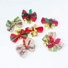 35PCS Mini Bows With Bells Ornaments Christmas Gift Wrapping Accessories For Christmas Tree Wedding Party, Christmas Gift Room Decor