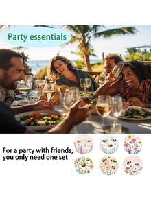 1set/4pcs/6pcs Spring Honeybee Flower Pattern Dialgae Mud Coaster Set, Mug Coaster, Coffee Coaster, Home And Restaurant Decoration For Many Occasions, Beautiful Birthday Or Holiday Gifts, Table Decoration, Home Decoration, Room Decoration, Home Decoration, Daily Decoration, Themed Party Decoration - Multicolor - View 9