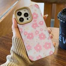 Teléfono Rosa Pintura Al Óleo Diseño De Patrón De Flores Lente Alta Teléfono 16 Plus XS 15 Pro 13 12 14 11 Cuero Sintético Resistente Todo Incluido Suave - Colores mixtos 1 - Ver 2