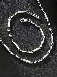 1 buc minimalist din oțel inoxidabil cu nod de bambus cruce de argint colier brățară bărbați bijuterii accesoriu