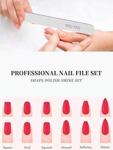 20 片双面 100/180 目指甲锉砂纸板（粗砂和中砂），家用和沙龙用可重复使用的指甲抛光器，适用于亚克力指甲、假指甲和天然指甲的修甲工具。 - 淡紫色 - 查看 2