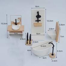 1pc 1/12 Dollhouse Realistic Bamboo Basket Miniature Furniture Decoration - Khaki - View 8