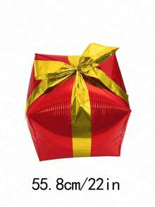 4pcs/2pcs Christmas Gift Box Balloons, Holiday Decor Ornaments, Christmas Tree, Fireplace, Holiday Background Decor, Atmosphere Props For Room, Furniture, Family Gathering, Winter Holiday Mood, Photography Props - Multicolor - View 6