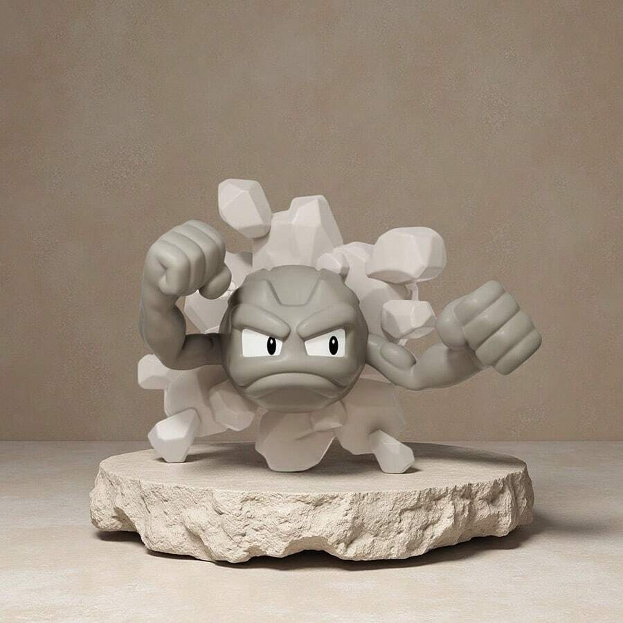 Miniso 3D冰箱贴,可爱设计点亮厨房,强磁力确保装饰稳定(1个) - 灰色 - 查看 1