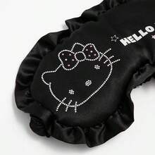 Miniso Diamond-Studded Lace Eye Mask - Black, Exquisite Diamonds With Sweet Lace, Soft Material Fits The Eyes Perfectly, Blocks Light And Aids Sleep To Create A Comfortable Sleeping Environment (1 PC) - Black - View 6