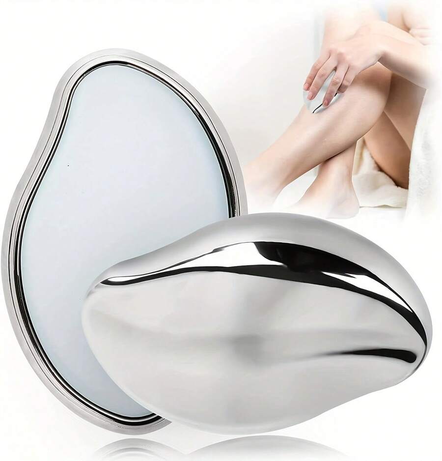 [Christmas Skin-Exposing Essential]Pain-Free Hair Removal Stick | Waterproof & Fragrance-Free Exfoliating Tool | Holiday Party Smooth Skin Purple/Pink/Beige Textured Grip Christmas Practical Gift - 銀色 - 查看 1