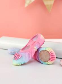 女童室内软底舞蹈鞋，儿童公主芭蕾舞鞋，舞蹈鞋练习鞋，闪亮芭蕾舞鞋，平底拖鞋 - 彩色 - 查看 6