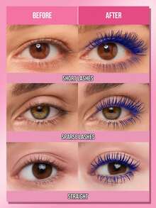 MISSLYN-Go! Waterproof Mascara,Waterproof Mascara Makeup, Eye Makeup, Volumizing, Lengthening, Defining, Stunning, Multiplying, Buildable Formula, Black, Lash, Great Volume And A Natural To Wild Look, Lengthening And Volumizing For A Full Fan Effect - #6 Blue Ocean - 查看 6