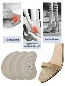 8Pcs (4 Pairs) Women's Sandal Forefoot Pads, High Heels Non-Slip Foot Care Insole Stickers, Self-Adhesive Stickers Body Care In Shoes, Suitable For Travel, Sports, Outdoor, Thick And Versions Are Optional - Multicolor - View 2