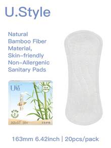 U.Style Sanitary Pads For Women Porous Bamboo Fiber, Refreshing Soft Surface Extra Heavy Absorbency Sanitary Napkins With Wings