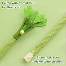 1pc Realistic Celery & Silvervine Cat Toy With Bell, Durable Chew Toy For Pets