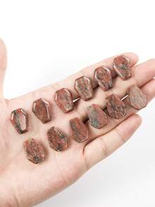 Natural Crystal Agate Gold Swan Stone Strawberry Stone Sesame Red Stone Mini Coffin Pendant, Gemstone Decorative Tray, Funny Halloween Easter Decorations, Unique Home Decor Gift Ideas - Multicolor - View 9