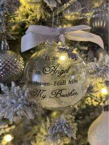 1 Stück Engel im Himmel Dekoartikel, Gedenk-Künstliche Federkugel Weihnachtsdekoration Anhänger, Weihnachtsbaum Dekoration, Heimdekoration, Weihnachtsfeier Zubehör, Weihnachts-Gedenk-Ornament Federkugel, Ein Teil meines Herzens ist im Himmel, Weihnachtsbaum Gedenk-Hängender Anhänger Geschenk für Mama, Papa, Sohn, Tochter, Schwester, Bruder, Oma, Opa