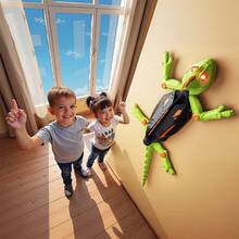 Remote Control Bionic Smart Electric Wall Climbing Chameleon/Cockroach Toy Car, Dual-Mode Realistic Crawling On Ground & Wall, 360° Rotation With Vacuum Suction, Funny Pranks & Climbing Toy, Interactive Playtime & Party Gift For Boys & Girls 3+ Years Old - Multicolor - View 1