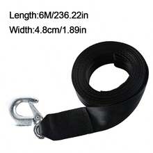 Boat Trailer Winch Strap With Hook Heavy Duty Tow Rope Marine Strap With Hook - Black - View 5