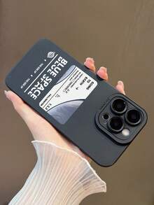 1pc Planet Pattern Simple & Elegant Regular Phone Case - Black - View 4