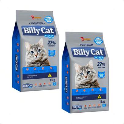 2 Ração Billy Cat Select Gatos Adultos Mix - 1Kg