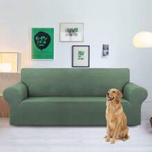 AMOROSA Juego De 3 Fundas Elásticas Para Sofá (1 Plaza, 2 Plazas, 3 Plazas) Cubre Sillones Para Sala Cobertura Completa Antideslizante Lavable Cómoda Y Ajustable Para Salas Para Casa - Verde Oliva - Ver 3