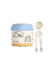 1pc Children's Portable Lunch Box, Microwave Lunch Box, Office Worker Lunch Box, Pp Material, Light And Beautiful, Material, Strong Buckle, Sealed And Leak-Proof, Multi-Grid Design, No Odor, Easy To Clean, Handle Design, Easy To Carry, Comes With Sauce Box - Multicolor - View 13