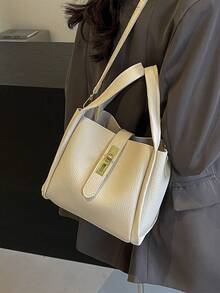 High-Quality Tote Bag For Women, New Fashion Handbag, Versatile Commuter Bag, Large Capacity Shoulder Bag For Outdoor Use - Beige - View 3