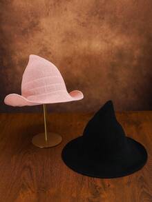 Y2K Gothic Style Wool Knitted Witch Hat For Halloween, Suitable For Parties, Festivals And Gifts For Friends, Unisex - A - View 2