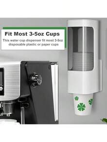 Cup Dispenser, Wall Mount Water Cooler Cup Holder Fit 3-5oz Small Cups, Pull Type Cups Holder For Home, Bathroom, Office Hospital, Adhesive Paste Or Screw Install (Black) - trắng - Xem 2