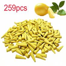 39/198/259 piezas Incienso en forma de cono con aroma a limón y amor, fragancia duradera para el hogar, la oficina, el estudio de yoga, efecto de humo romántico para el Día de San Valentín, artículo de cruzada, envío directo disponible