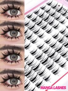 MAGEFY 280/260/140/100 簇 CC 卷度分段式假睫毛，10 排自然逼真三步式欧式睫毛，湿芒果色睫毛，交叉 3D 仿貂毛睫毛，卡通人物角色扮演自然假睫毛，化妆工具，日常浓密卷翘睫毛，柔软不刺激，可重复使用，情人节礼物，可选配一次性眉刷 - CC - 查看 14