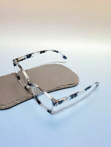 1 件男女通用轻质几何大框老花镜，塑料休闲风格经典厚现代简约设计，便携式眼镜适合驾驶、日常生活、阅读、返校 - 紫色 - 查看 4