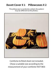 3pcs/Set Halloween Cute Ghost Pumpkin Digital Print Duvet Cover Set(1 Duvet Cover & 2 Pillowcase)Soft And Skin-Friendly Duvet Cover Bedding Set For Home, All Season Bed Sheets Set Halloween Gift - Multicolor - View 11