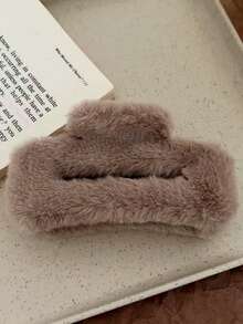 4 piezas Nuevos Accesorios de Moda Populares para el Otoño/Invierno, Pinzas de Pelo Cuadradas Grandes de Felpa, Ganchos de Pelo, Accesorios de Pelo Elegantes para Mujer - Multicolor 3 - Ver 5