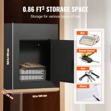 Through The Wall Drop Box, Heavy Duty Steel Through The Wall Mailbox With 2.8-7.9" 13" Combination Lock, 13x7x17" Mail Drop Box, Black