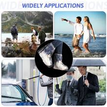 زوج واحد من أغطية الأحذية/الأحذية البلاستيكية القابلة للتخلص منها، أغطية أحذية مقاومة للماء للأيام الممطرة، واقيات أحذية خارجية مانعة للانزلاق، مناسبة للجنسين