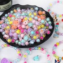 1 Caja de Cuentas acrílicas con forma de corazón, flor y redonda como espaciadores sueltas para hacer pulseras, llaveros y accesorios de joyería - Caja de cuentas - Ver 6