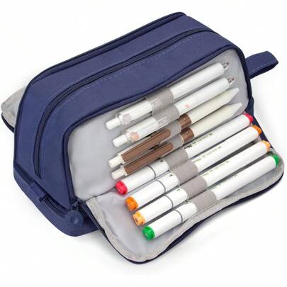 1 Piece Aesthetic Large 4-Layer Pencil Case - Extra High Capacity With Multi-Compartment Design & Premium Zipper Closure - College Student Essential, Back To School Supplies, Work Office Organizer, Artist Sketchbook Companion, Teacher Classroom Must-Have, Dormitory Storage Solution, Travel Stationery Pouch