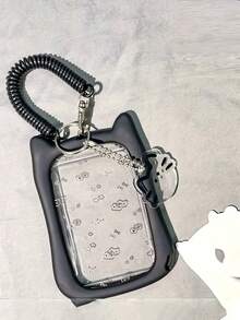 Ví đựng thẻ silicon hình mèo kèm móc khóa - Bền chắc và thời trang, bảo vệ thẻ sinh viên, phù hợp với thẻ xe buýt, thẻ tàu điện ngầm và thẻ sinh viên | Thiết kế hình mèo đáng yêu, chất liệu trong suốt với họa tiết dấu chân và ngôi sao nhiều màu sắc, phụ kiện thiết yếu cho sinh viên | Hình dáng mèo dễ thương | Chất liệu silicon, phụ kiện hàng ngày đáng yêu, đồ dùng văn phòng, đồ dùng học tập, đồ dùng gia đình, ví đựng thẻ sinh viên. - Nhiều màu - Xem 2