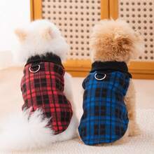 1pc Dog & Cat Checkerboard Chest Harness, Suitable For Sweatshirts, Fits Poodle, Bichon Frise And Other Medium/Small Breeds (Please Refer To Size Chart)