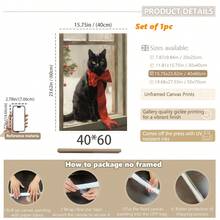 1 buc., Tablou pe pânză, Decor de perete înrămat, Pictură decorativă vintage cu pisică neagră de Crăciun, Artă rustică de iarnă, Decor de perete de Crăciun, Pisică retro, Artă academică de Crăciun, Cadou de Crăciun pentru iubitorii de pisici, Decor de perete minimalist, Artă modernă, Decor contemporan pentru casă, Decor de perete pentru sufragerie, Artă la modă, Decor de cameră - Multicolor - Vizualizare 18