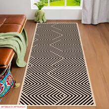 1pc Runner Rug Nordic Simple Stripe Kitchen Mat, Ideal For Hardwood Floors In Entryways, Laundry Rooms, Hallway, Bedrooms, Kitchen, Room Decor, Kitchen Floor Mat- Indoor All-Season Home Decor, Stylish Long Floor Mat, Washable & Non-Slip, Perfect For Home Use As A Hallway Rug, Living Room Carpet, Kitchen Rugs, Bedroom Rug, Bedside Rug, House Decor, Kitchen Decor - Multicolor - View 9