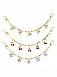 Ciondolo a forma di ciliegia - Accessorio decorativo in metallo per borse, con ciliegie rosa e rosse, per borse a mano, borse a tracolla e borse a spalla - Rosa/Viola/Rosso, ciondoli per borse, catena per borse a tracolla da donna, pendente per portafogli, sostituzione braccialetto alla moda e carino con ciondolo a forma di ciliegia 3D, accessorio pendente per borse