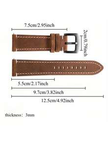 1 Pc Fashionable And Retroartificial Leather Watch Strap, Watch Accessories, Classic Stitching Design, Soft And Comfortable, It Is Suitable For Both Men And Women To Wear Daily In Summer.18mm 20mm 22mm